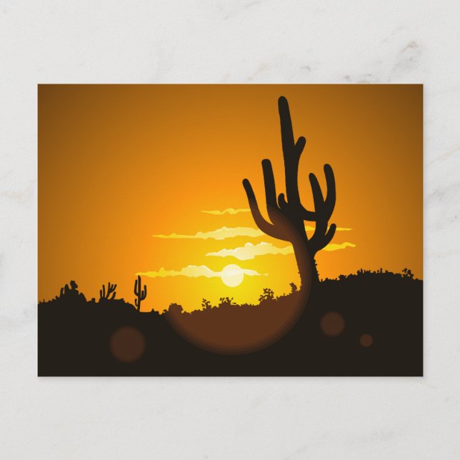 Postal Cactus Sunset (Anverso)