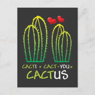 Postal Cactus Valentine divertida - Mujeres Cacti Pun Lov