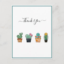 Postal Cactus Verde Flor Adorable