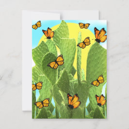 Postal Cactus Y Butterflies