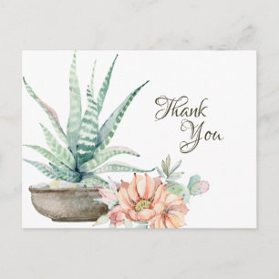 Postal Cactus y Cacti Flower Gracias