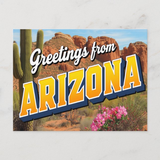 Postal Cactus y desierto de Arizona (Anverso)