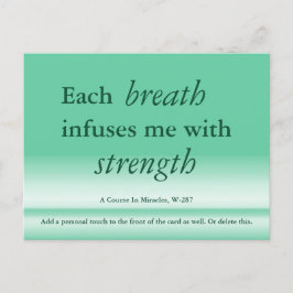 Postal Cada aliento me infunde una carta de Curso en Mila