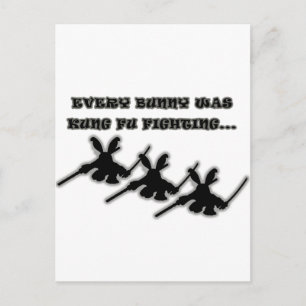 Postal Cada conejito estaba peleando kung fu...