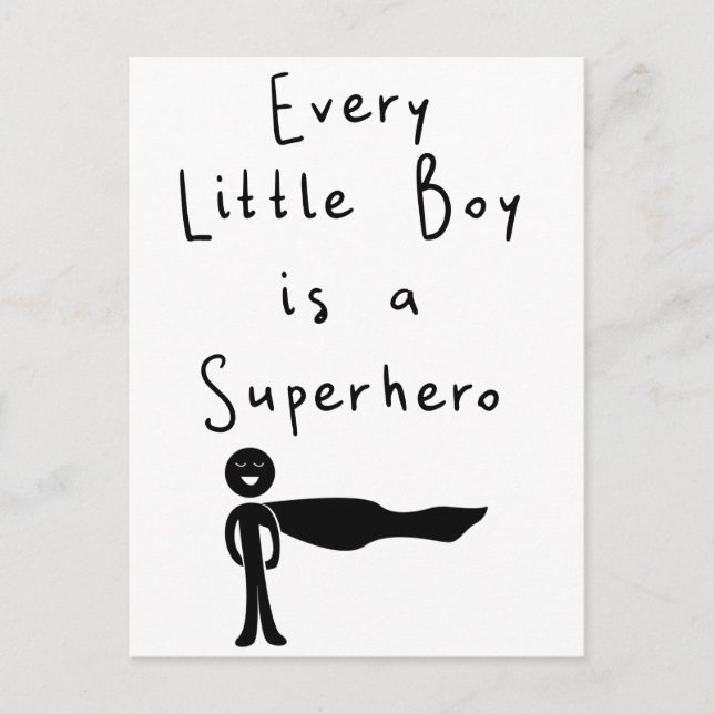 Postal cada niño pequeño es un superhéroe (Anverso)