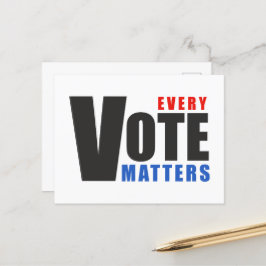 Postal Cada voto importa - tu voto es tu poder