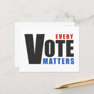 Postal Cada voto importa - tu voto es tu poder
