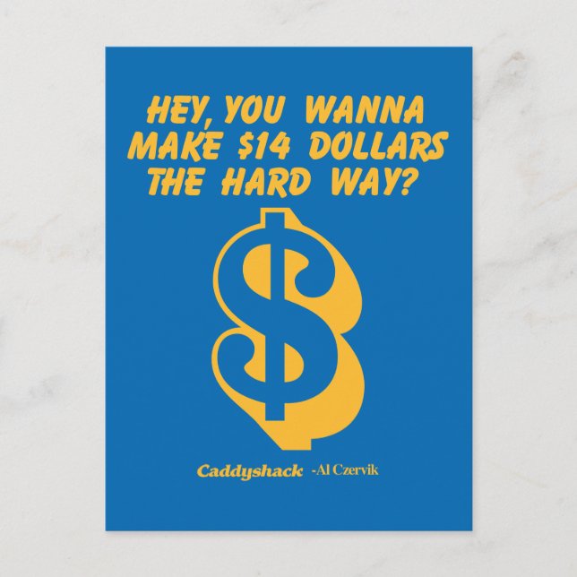 Postal Caddyshack | Hey, Wanna Make $14 The Hard Way? (Anverso)