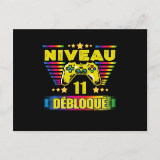 Postal Cadeau 11 ans Anniversario Gamer Niveau 11