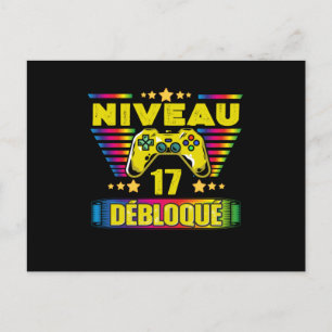 Postal Cadeau 17 años Gamer Niveau 17