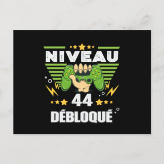Postal Cadeau 44 años Gamer Niveau 44