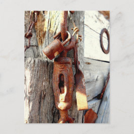 Postal Cadenas Y Herramientas Antiguas Rustas