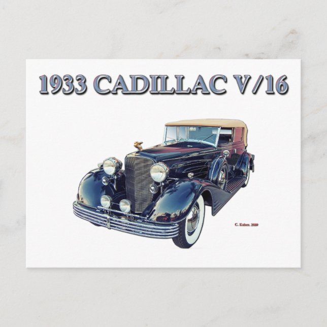 POSTAL CADILLAC 1933 V/16 (Anverso)