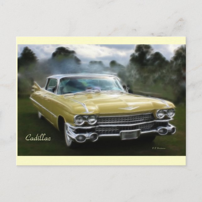 Postal Cadillac amarillo (Anverso)