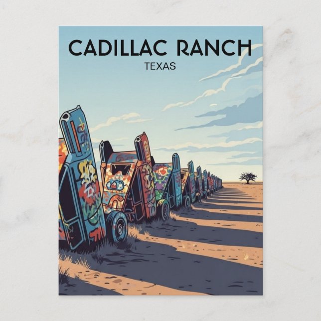 Postal Cadillac Ranch Texas Travel (Anverso)