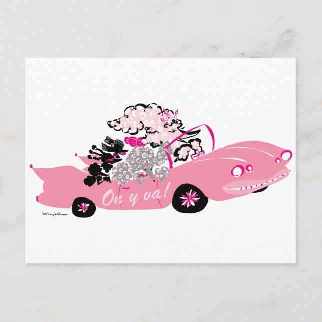 Postal Cadillac rosa (Anverso)