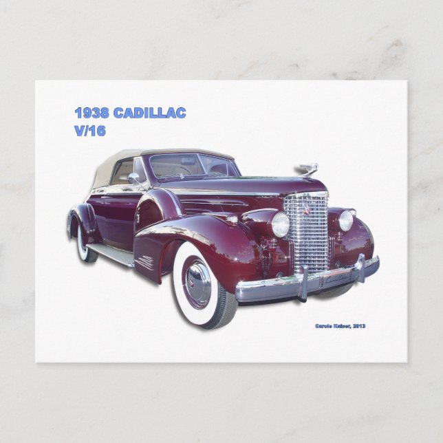 POSTAL CADILLAC V-16 1938 (Anverso)