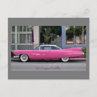 Postal Cadillac vinícola rosa