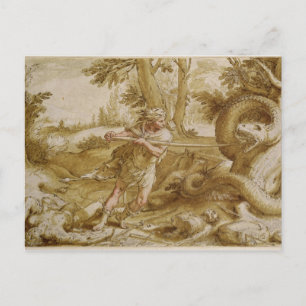 Postal Cadmus a punto de atacar un dragón
