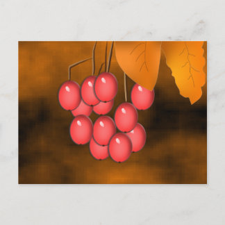 Postal Cae Berries y hojas
