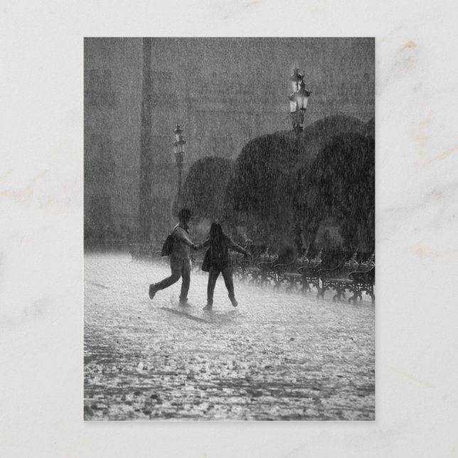 Postal Cae la lluvia en el centro de Leon Guanajuato Méxi (Anverso)