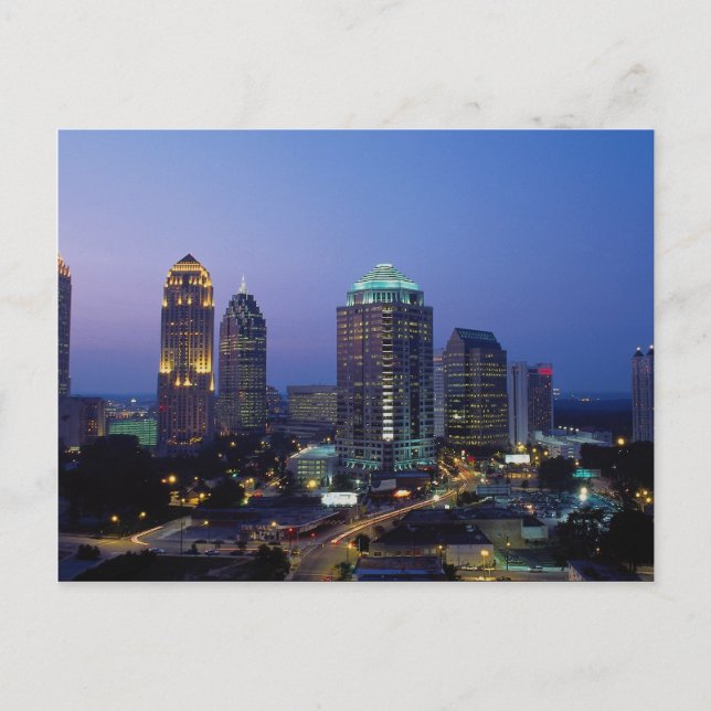 Postal Cae por la noche en Atlanta, Georgia, EEUU. (Anverso)