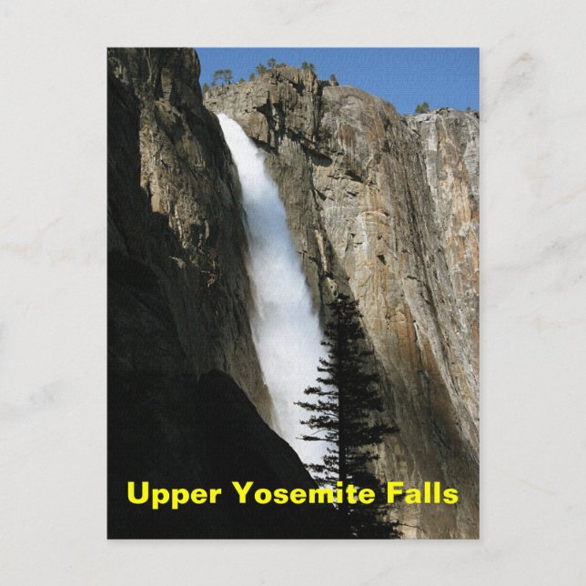 Postal Cae Yosemite superior en California (Anverso)