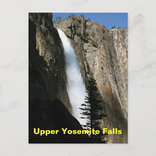 Postal Cae Yosemite superior en California (Anverso)