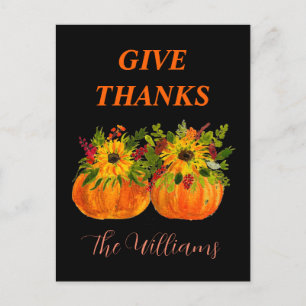 Postal Caen las calabazas del Día de Acción de Gracias de