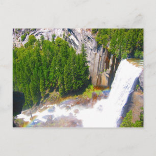 Postal caen yosemitas con arco iris
