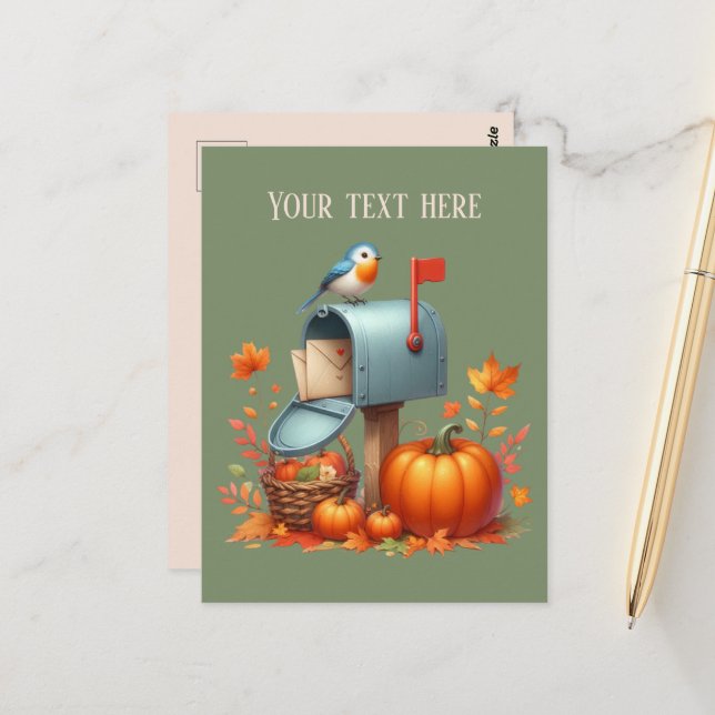 Postal Caer Mensaje de mensaje de buzón de correo estacio (Anverso/Reverso In Situ)