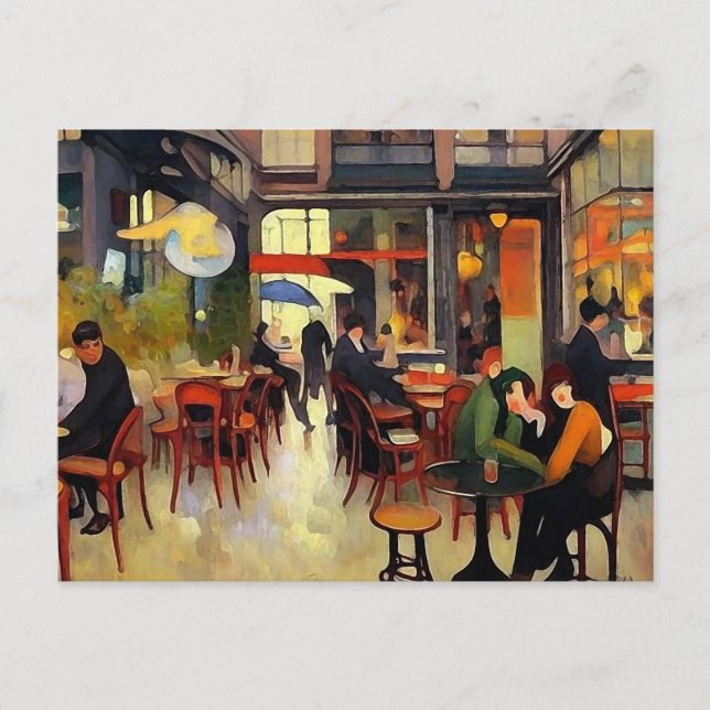 Postal Café acogedor en París (Anverso)