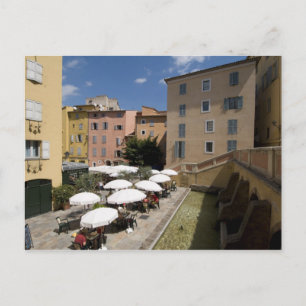 Postal Café al aire libre, Place de l'Eveche, Grasse,