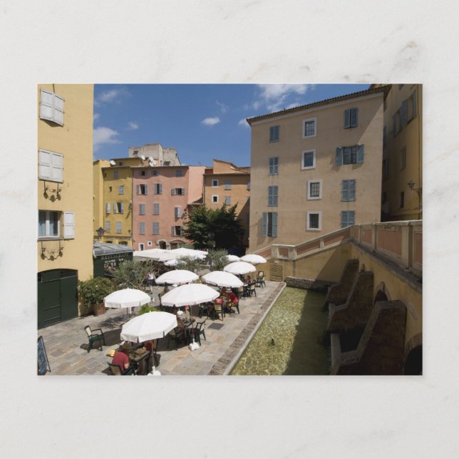 Postal Café al aire libre, Place de l'Eveche, Grasse, (Anverso)