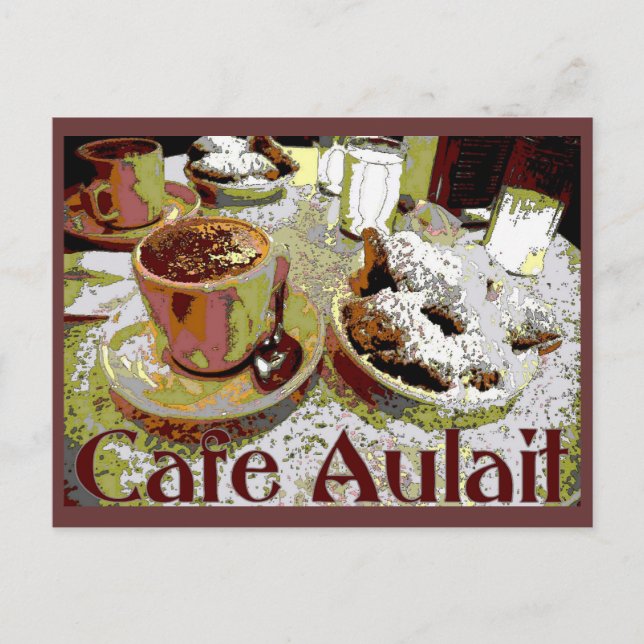 Postal Cafe Aulait, café de Nueva Orleans (Anverso)
