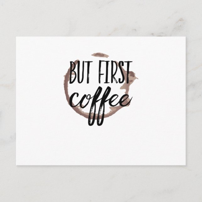 Postal Café Cansado Cafeína Levantarse Por La Mañana (Anverso)