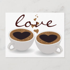 Postal Café con amor y amor