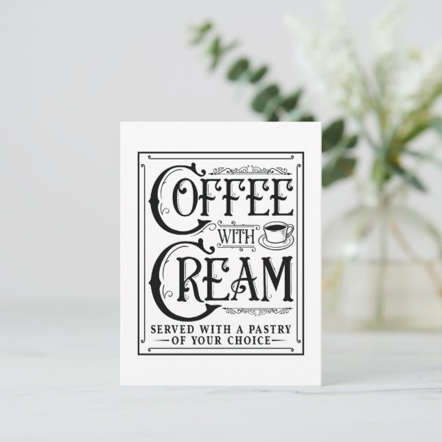 Postal Café con crema (Anverso de pie)