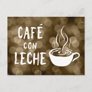 Postal cafe con leche bokeh