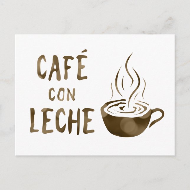 Postal cafe con leche bokeh (Anverso)