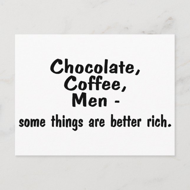 Postal Café De Chocolate Hombres Algunas Cosas Son Mejor  (Anverso)