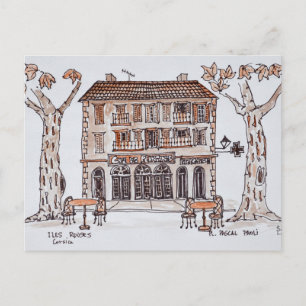 Postal Café de los plátanos, Plaza Paoli,   L'Ile Rousse,
