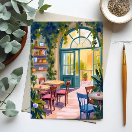 Postal Café del Jardín | Pintura en Acuarela Botánica