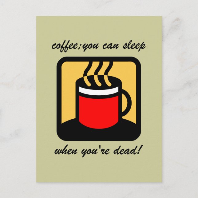 Postal Café divertido (Anverso)
