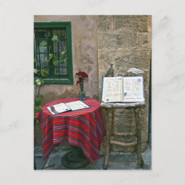 Postal Café en la acera, Chania, Creta, Grecia