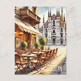 Postal Cafe en Milán Watercolor Painting Mug