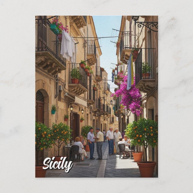 Postal Café en Sicilia Italia (Anverso)