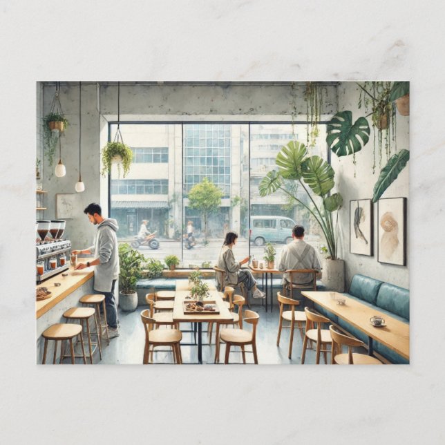 Postal Cafe en Taipei (Anverso)