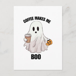 Postal Café Fantasma Halloween Divertido
