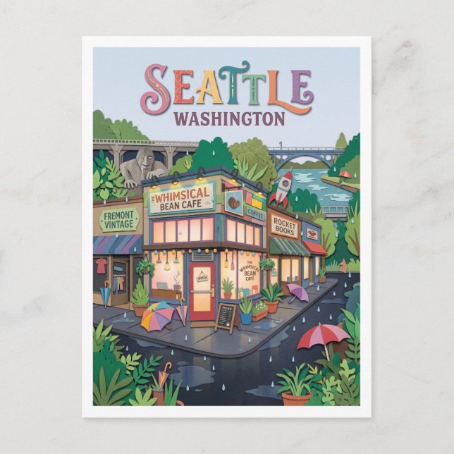 Postal Café Fremont Seattle Washington (Anverso)